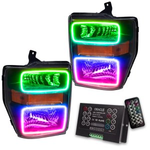 Ford F250 Headlight Assemblies - ORACLE Lighting - ColorSHIFT 2.0 Controller - Black - `08-`10